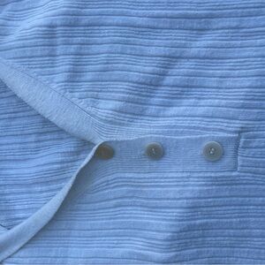 Jonathan simkhai ribbed, white button-down V-neck, long sleeves shirt